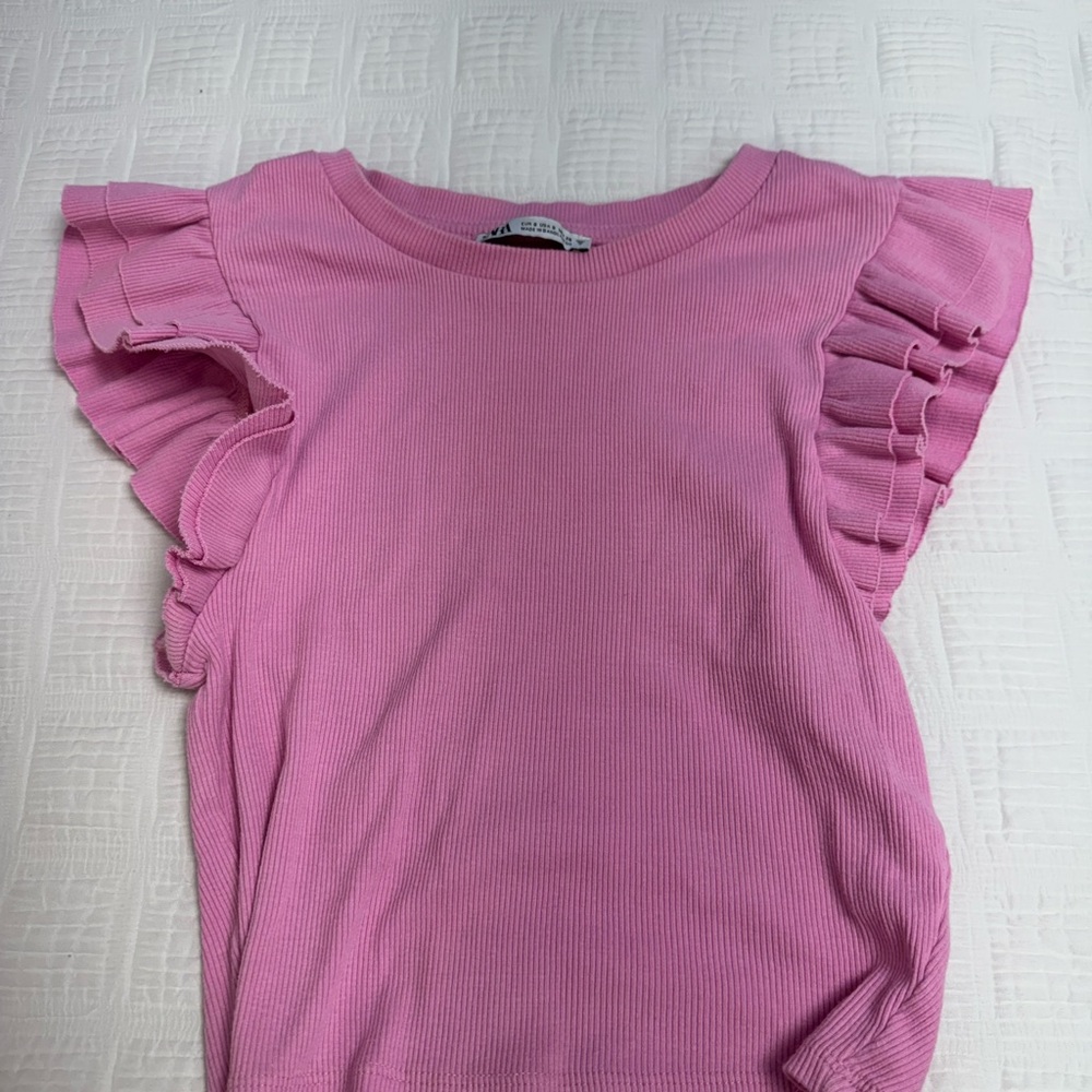 zara ruffle tee
